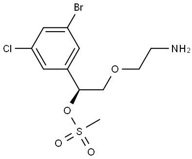 (S)-2-(2-aminoethoxy)-1-(3-bromo-5-chlorophenyl)ethyl methanesulfonate Structure