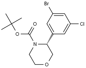 4-Morpholinecarboxylic acid, 3-(3-bromo-5-chlorophenyl)-, 1,1-dimethylethyl ester, (3R)- 구조식 이미지