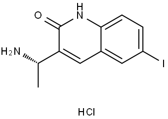 (S)-3-(1-aminoethyl)-6-iodoquinolin-2(1H)-one hydrochloride Structure