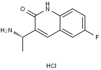 (S)-3-(1-aminoethyl)-6-fluoroquinolin-2(1H)-one hydrochloride Structure