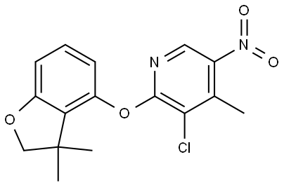 3-chloro-2-((3,3-dimethyl-2,3-dihydrobenzofuran-4-yl)oxy)-4-methyl-5-nitropyridine Structure