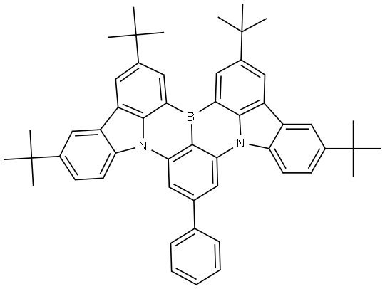 Indolo[3,2,1-de]indolo[3′,2′,1′:8,1][1,4]benzazaborino[2,3,4-kl]phenazaborine, 2,5,15,18-tetrakis(1,1-dimethylethyl)-10-phenyl- Structure