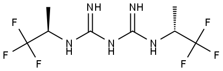 Guanidine, N-[imino[[(1R)-2,2,2-trifluoro-1-methylethyl]amino]methyl]-N′-[(1R)-2,2,2-trifluoro-1-methylethyl]- Structure