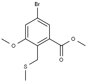 methyl 5-bromo-3-methoxy-2-{(methylsulfanyl)methyl}benzoate Structure