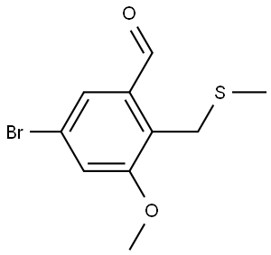 5-bromo-3-methoxy-2-{(methylsulfanyl)methyl}benzaldehyde Structure