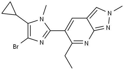 5-(4-bromo-5-cyclopropyl-1-methyl-1H-imidazol-2-yl)-6-ethyl-2-methyl-2H-pyrazolo[3,4-b]pyridine Structure