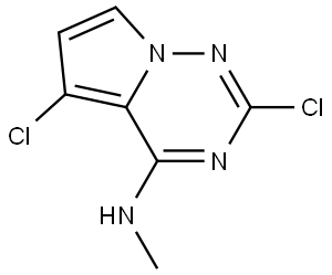 2,5-dichloro-N-methylpyrrolo[2,1-f][1,2,4]triazin-4-amine Structure