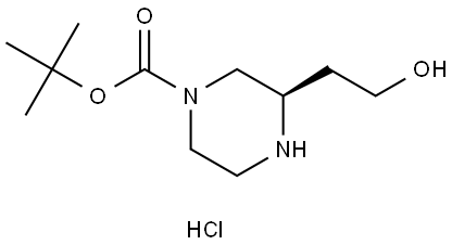 (R)-tert-Butyl 3-(2-Hydroxyethyl)piperazine-1-carboxylate hydrochloride Structure