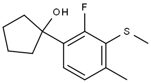 1-(2-fluoro-4-methyl-3-(methylthio)phenyl)cyclopentanol Structure