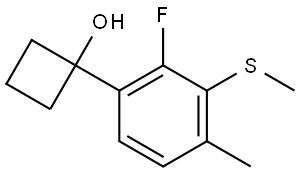 1-(2-fluoro-4-methyl-3-(methylthio)phenyl)cyclobutanol Structure