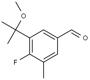 4-fluoro-3-(2-methoxypropan-2-yl)-5-methylbenzaldehyde Structure