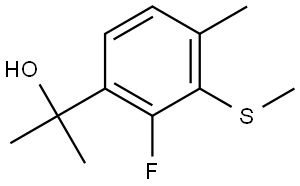 2-(2-fluoro-4-methyl-3-(methylthio)phenyl)propan-2-ol 구조식 이미지