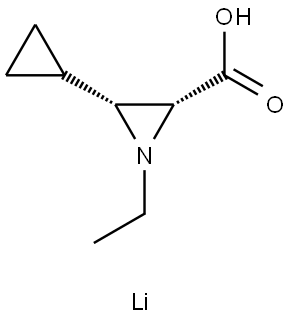 2-Aziridinecarboxylic acid, 3-cyclopropyl-1-ethyl-, lithium salt (1:1), (2R,3R)- Structure