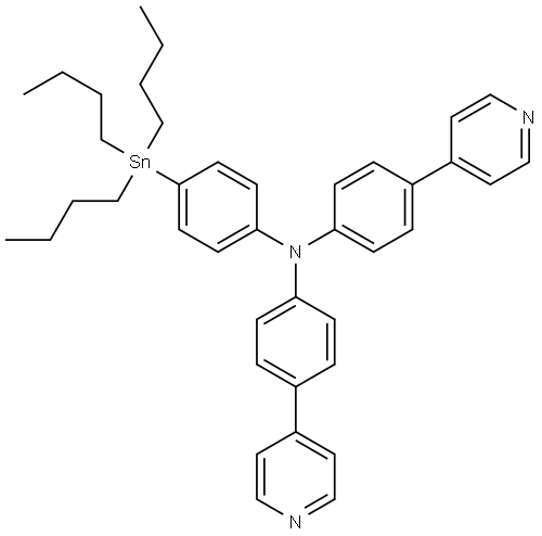 Benzenamine, N,N-bis[4-(4-pyridinyl)phenyl]-4-(tributylstannyl)- Structure