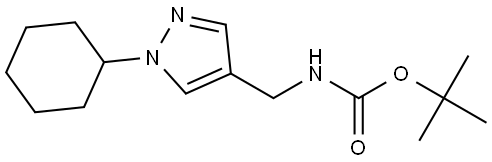 Carbamic acid, N-[(1-cyclohexyl-1H-pyrazol-4-yl)methyl]-, 1,1-dimethylethyl ester Structure