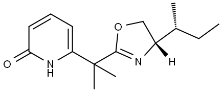 2(1H)-Pyridinone, 6-[1-[(4S)-4,5-dihydro-4-[(1R)-1-methylpropyl]-2-oxazolyl]-1-methylethyl]- Structure