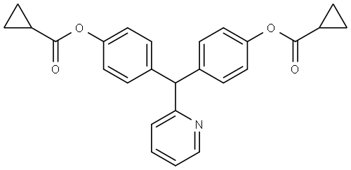 Cyclopropanecarboxylic acid, 1,1′-[(2-pyridinylmethylene)di-4,1-phenylene] ester Structure