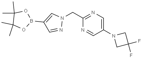 5-(3,3-difluoroazetidin-1-yl)-2-((4-(4,4,5,5-tetramethyl-1,3,2-dioxaborolan-2-yl)-1H-pyrazol-1-yl)methyl)pyrimidine Structure