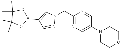 4-[2-[[4-(4,4,5,5-tetramethyl-1,3,2-dioxaborolan-2-yl)pyrazol-1-yl]methyl]pyrimidin-5-yl]morpholine Structure