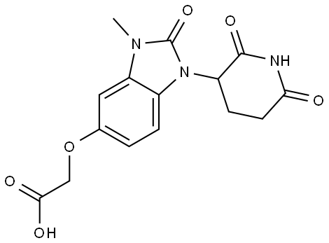 2-((1-(2,6-Dioxopiperidin-3-yl)-3-methyl-2-oxo-2,3-dihydro-1H-benzo[d]imidazol-5-yl)oxy)acetic acid Structure