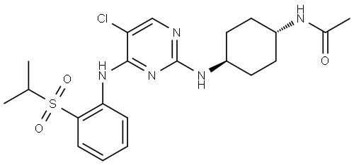 Acetamide, N-[trans-4-[[5-chloro-4-[[2-[(1-methylethyl)sulfonyl]phenyl]amino]-2-pyrimidinyl]amino]cyclohexyl]- Structure