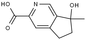 5H-Cyclopenta[c]pyridine-3-carboxylic acid, 6,7-dihydro-7-hydroxy-7-methyl- 구조식 이미지