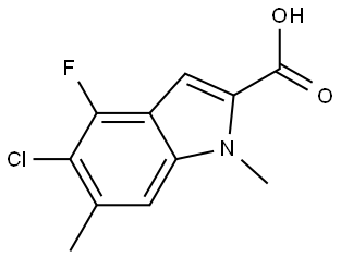 1H-Indole-2-carboxylic acid, 5-chloro-4-fluoro-1,6-dimethyl- Structure