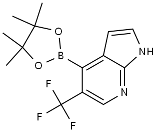 1H-Pyrrolo[2,3-b]pyridine, 4-(4,4,5,5-tetramethyl-1,3,2-dioxaborolan-2-yl)-5-(trifluoromethyl)- 구조식 이미지