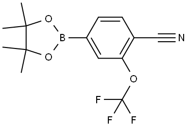 Benzonitrile, 4-(4,4,5,5-tetramethyl-1,3,2-dioxaborolan-2-yl)-2-(trifluoromethoxy)- Structure