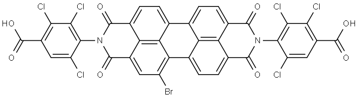 4,4'-(5-bromo-1,3,8,10-tetraoxoanthra[2,1,9-def:6,5,10-d'e'f']diisoquinoline-2,9(1H,3H,8H,10H)-diyl)bis(2,3,5-trichlorobenzoic acid) Structure