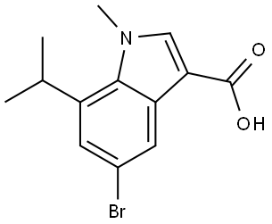 1H-Indole-3-carboxylic acid, 5-bromo-1-methyl-7-(1-methylethyl)- Structure