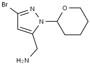 (3-Bromo-1-(tetrahydro-2H-pyran-2-yl)-1H-pyrazol-5-yl)methanamine Structure