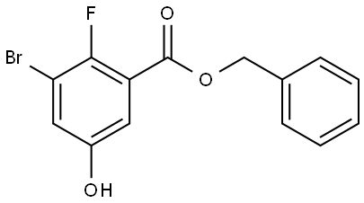 Benzoic acid, 3-bromo-2-fluoro-5-hydroxy-, phenylmethyl ester Structure