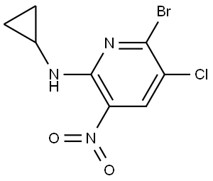 2-Pyridinamine, 6-bromo-5-chloro-N-cyclopropyl-3-nitro- Structure