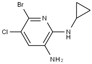 2,3-Pyridinediamine, 6-bromo-5-chloro-N2-cyclopropyl- 구조식 이미지