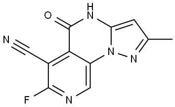 Pyrazolo[1,5-a]pyrido[4,3-e]pyrimidine-6-carbonitrile, 7-fluoro-4,5-dihydro-2-methyl-5-oxo- Structure