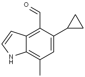 1H-Indole-4-carboxaldehyde, 5-cyclopropyl-7-methyl- Structure