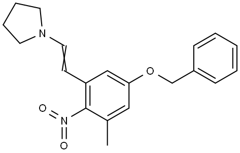 Pyrrolidine, 1-[2-[3-methyl-2-nitro-5-(phenylmethoxy)phenyl]ethenyl]- Structure