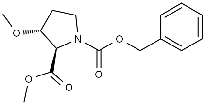 1-benzyl 2-methyl (2R,3R)-3-methoxypyrrolidine-1,2-dicarboxylate Structure