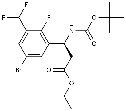 Benzenepropanoic acid, 5-bromo-3-(difluoromethyl)-β-[[(1,1-dimethylethoxy)carbonyl]amino]-2-fluoro-, ethyl ester, (βS)- Structure