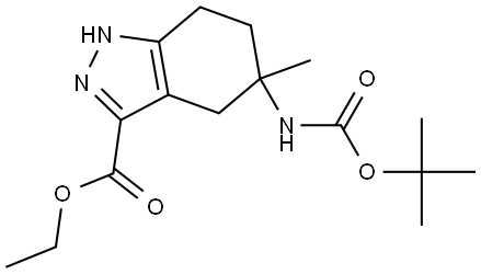 1H-Indazole-3-carboxylic acid, 5-[[(1,1-dimethylethoxy)carbonyl]amino]-4,5,6,7-tetrahydro-5-methyl-, ethyl ester Structure