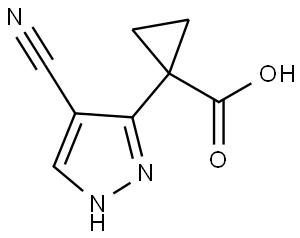 Cyclopropanecarboxylic acid, 1-(4-cyano-1H-pyrazol-3-yl)- 구조식 이미지