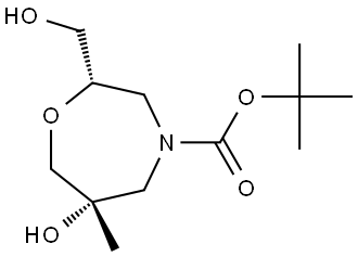 tert-Butyl (2S,6S)-6-hydroxy-2-(hydroxymethyl)-6-methyl-1,4-oxazepane-4-carboxylate 구조식 이미지