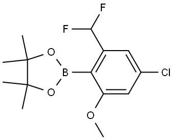 1,3,2-Dioxaborolane, 2-[4-chloro-2-(difluoromethyl)-6-methoxyphenyl]-4,4,5,5-tetramethyl- Structure