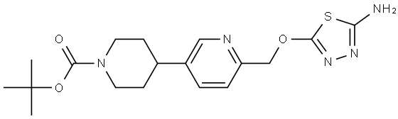 tert-butyl 4-(6-(((5-amino-1,3,4-thiadiazol-2-yl)oxy)methyl)pyridin-3-yl)piperidine-1-carboxylate Structure