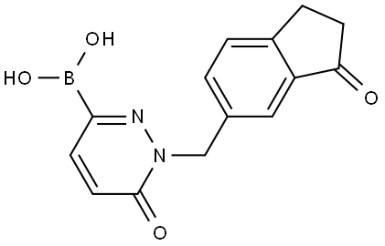 (6-oxo-1-((3-oxo-2,3-dihydro-1H-inden-5-yl)methyl)-1,6-dihydropyridazin-3-yl)boronic acid Structure