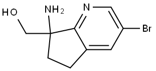 (7-amino-3-bromo-6,7-dihydro-5H-cyclopenta[b]pyridin-7-yl)methanol Structure