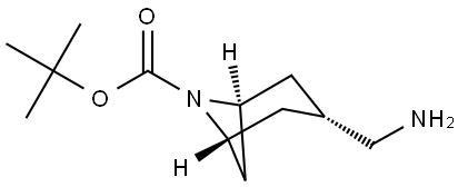 tert-butyl trans-3-(aminomethyl)-6-azabicyclo[3.1.1]heptane-6-carboxylate Structure