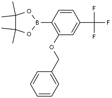 1,3,2-Dioxaborolane, 4,4,5,5-tetramethyl-2-[2-(phenylmethoxy)-4-(trifluoromethyl)phenyl]- Structure