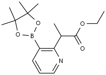 2-Pyridineacetic acid, α-methyl-3-(4,4,5,5-tetramethyl-1,3,2-dioxaborolan-2-yl)-, ethyl ester Structure